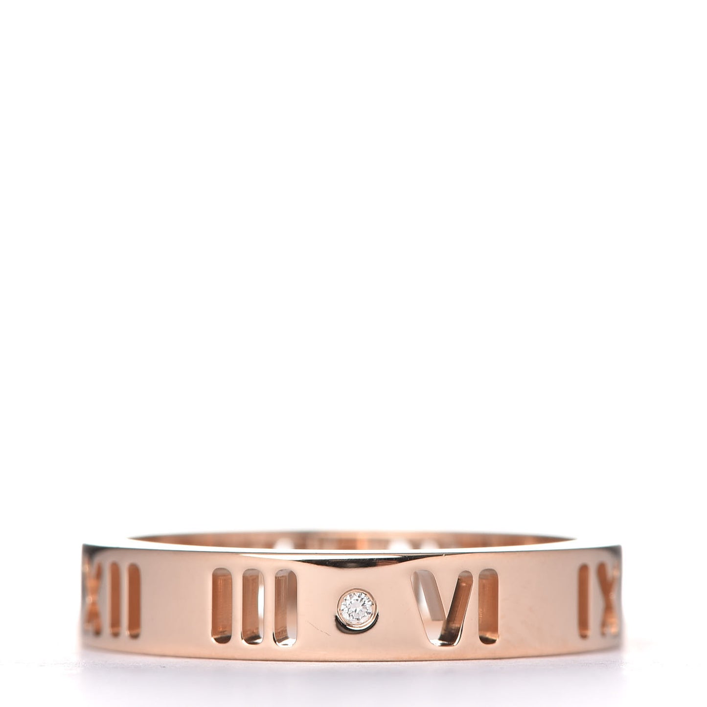 18K Rose Gold Diamond Atlas Pierced Ring 49 4.75