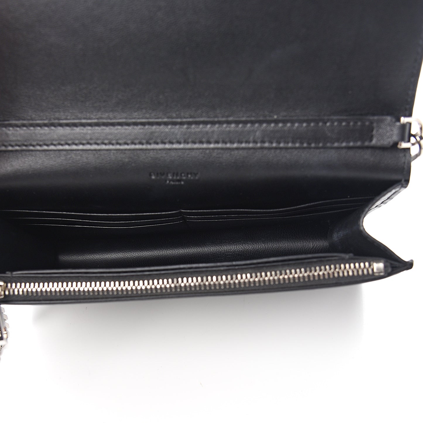 Calfskin Star Pandora Chain Wallet Black