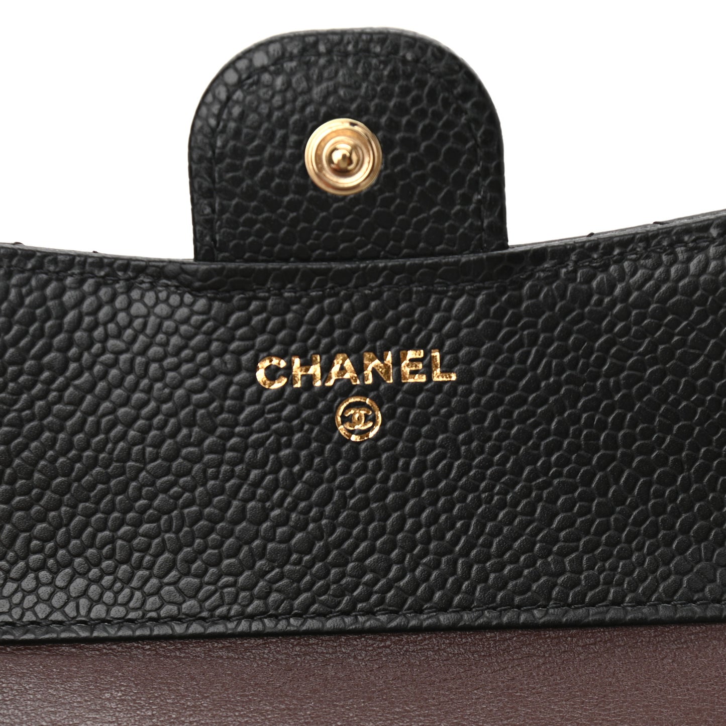Caviar Quilted Compact Flap Wallet Black