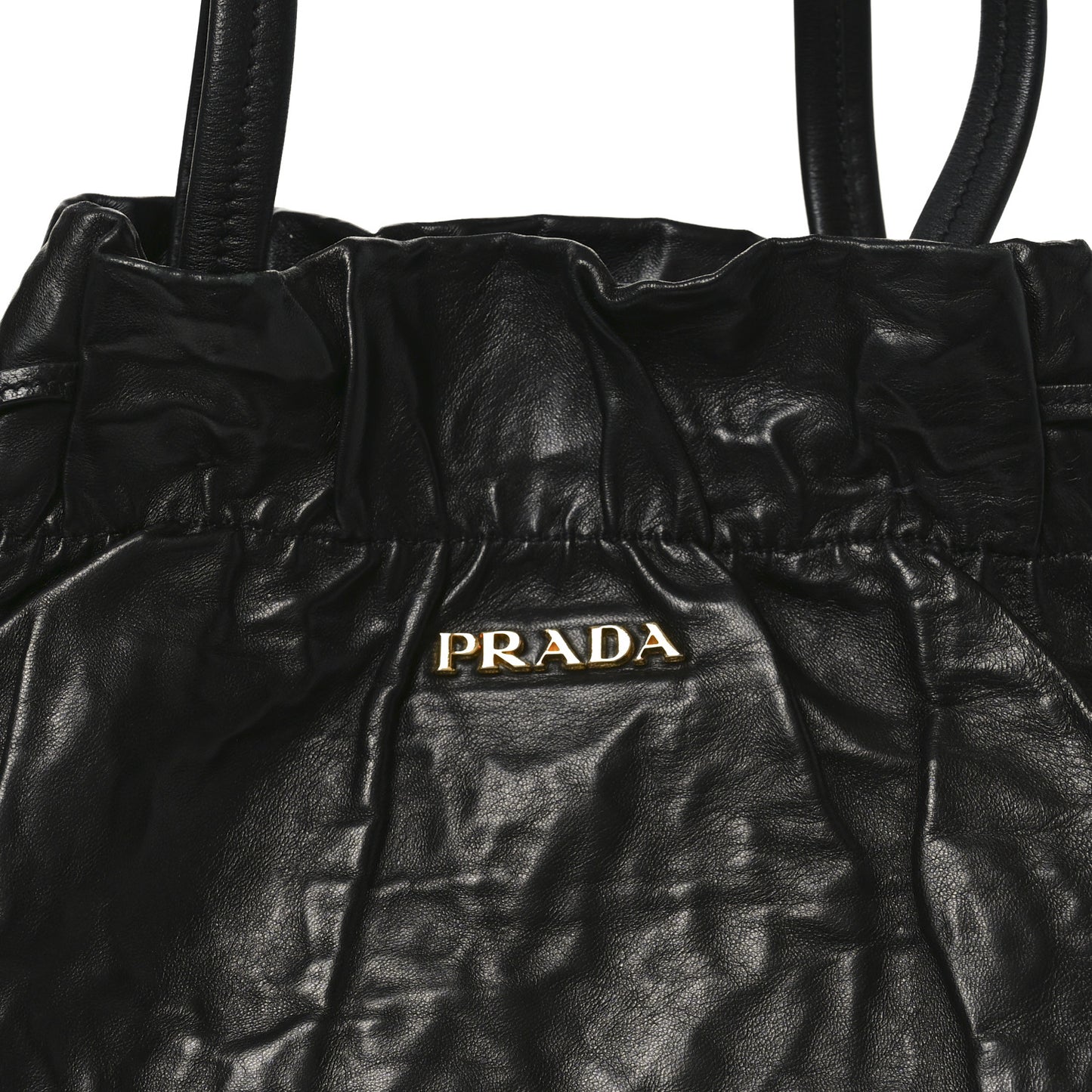 Nappa Antique Drawstring Tote Black