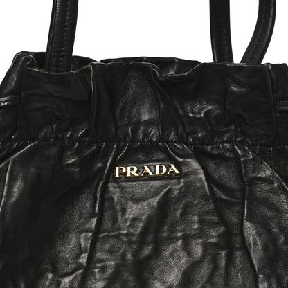 Prada Nappa Antique Drawstring Tote Black 7 of 9
