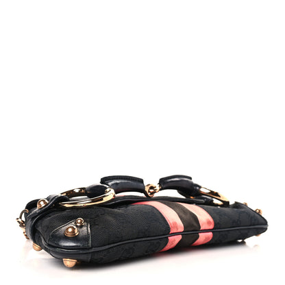Gucci Monogram Horsebit Web Clutch Black 4 of 9