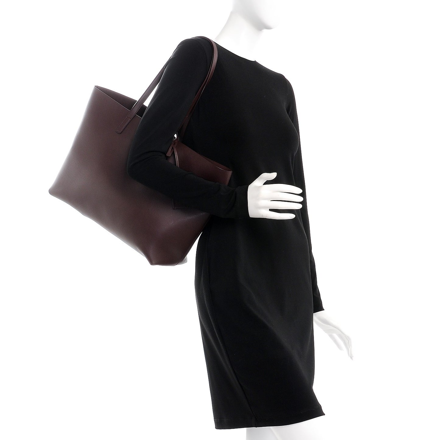 Calfskin Large Shopping Tote Bordeaux