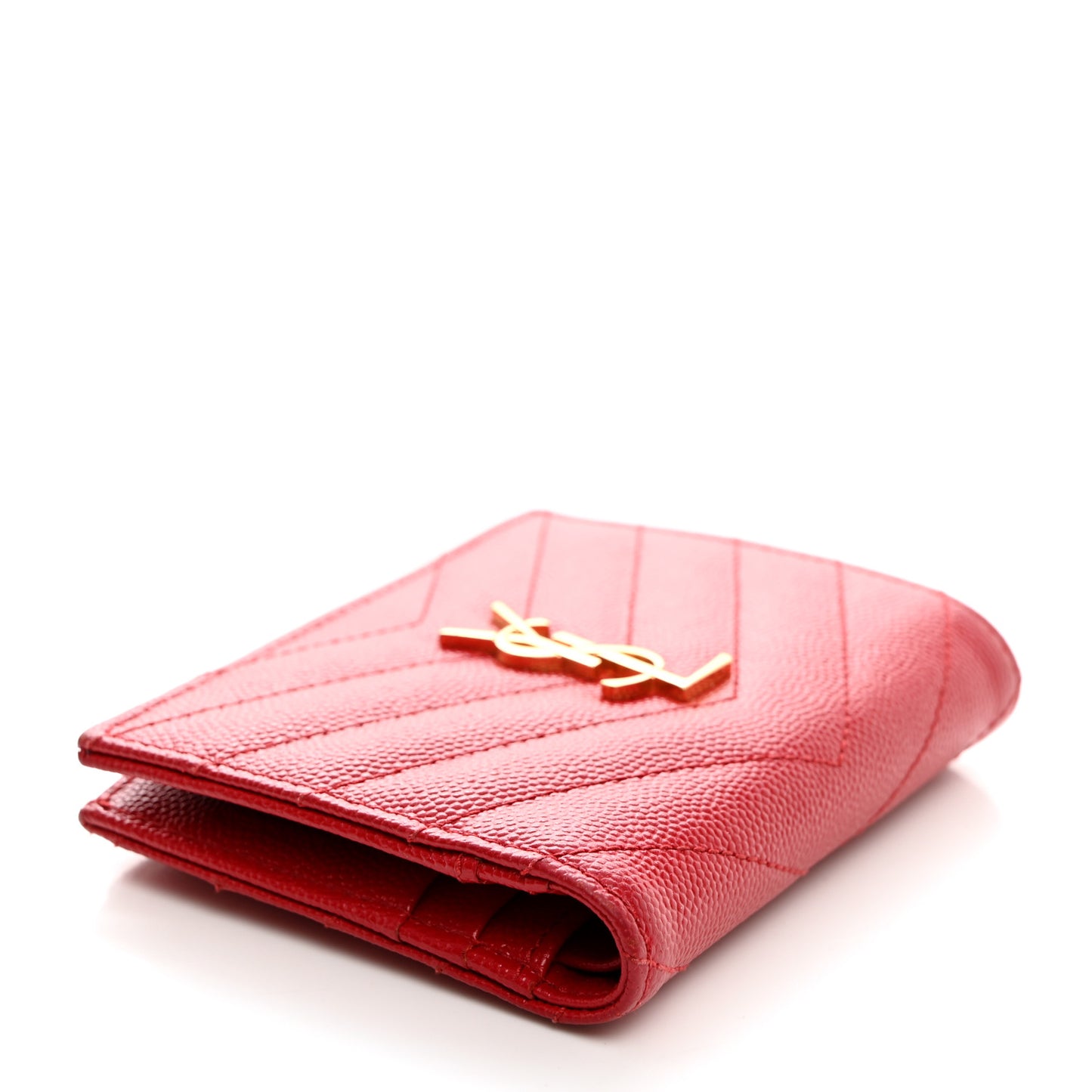 Grain De Poudre Matelasse Chevron Monogram Zipped Card Case Bandana Red