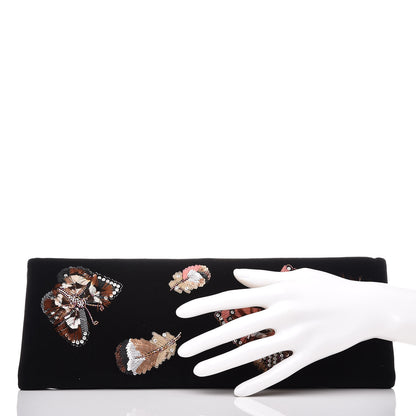 Chanel Velvet Embellished Minaudiere Butterfly Clutch Black 2 of 7