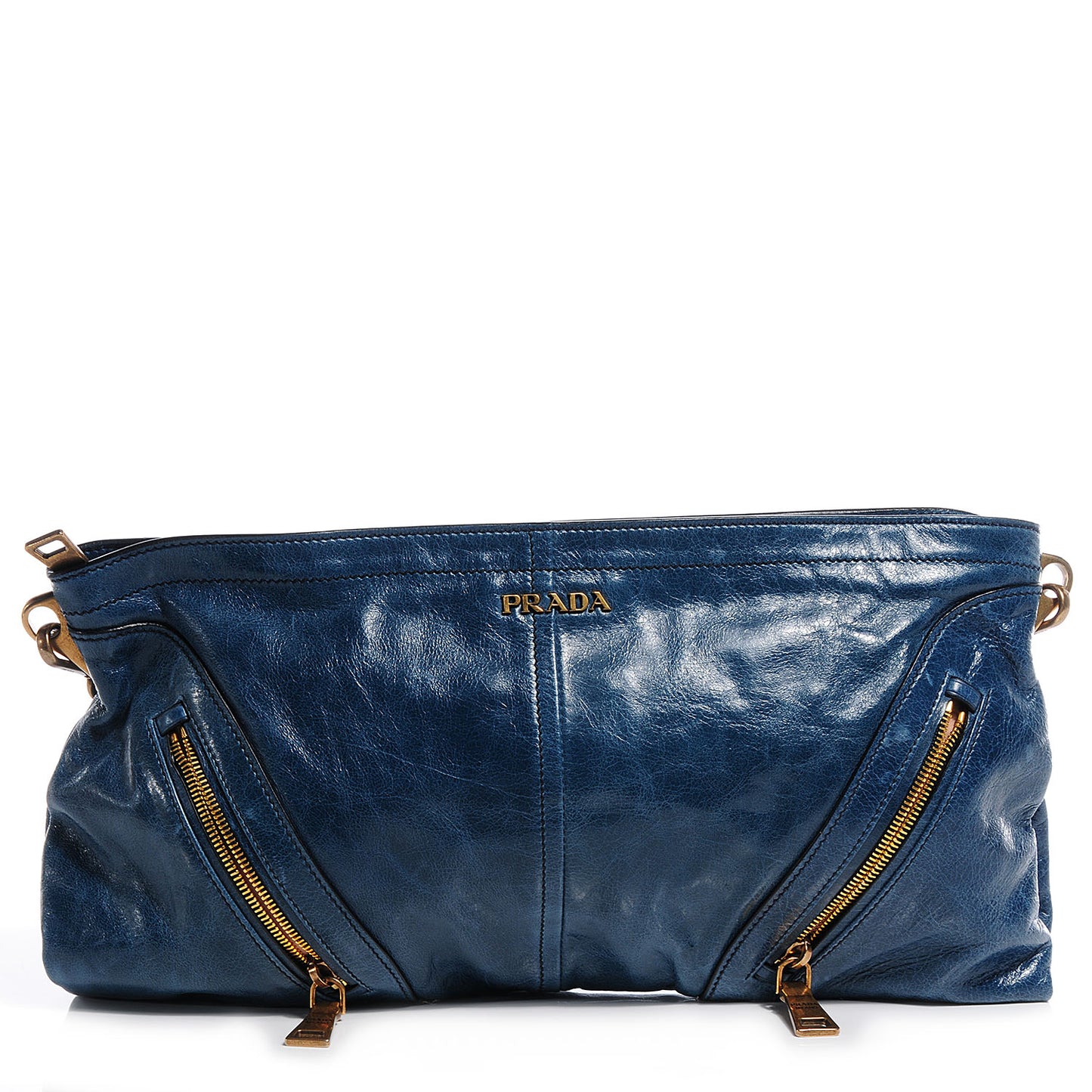 Vitello Shine Clutch Bag Denim