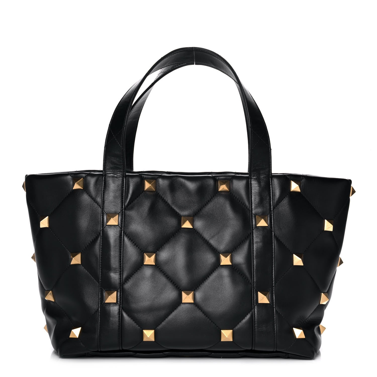 Valentino Garavani Nappa Medium Roman Stud Tote Black 1 of 12