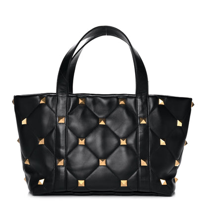 Valentino Garavani Nappa Medium Roman Stud Tote Black 1 of 12