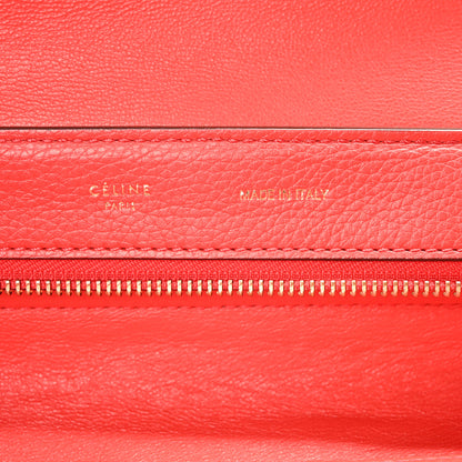 Celine Drummed Calfskin Suede Medium Trapeze Vermillion 7 of 10