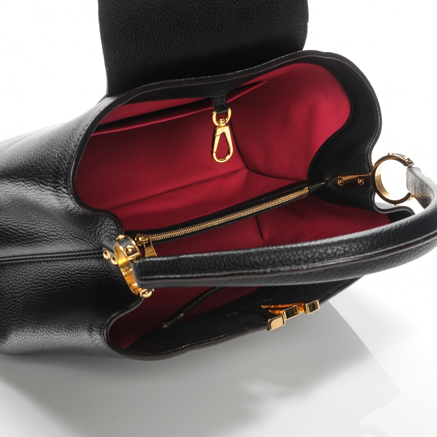 Louis Vuitton Taurillon Capucines MM Black 5 of 6