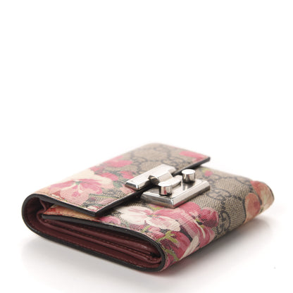 Gucci GG Supreme Monogram Blooms Padlock Wallet Beige Multicolor Dry Rose 4 of 7