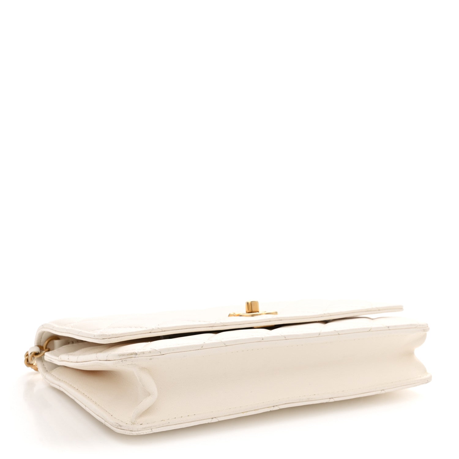 Chanel Lambskin Quilted CC Pearl Crush Wallet on Chain WOC White 4 of 12