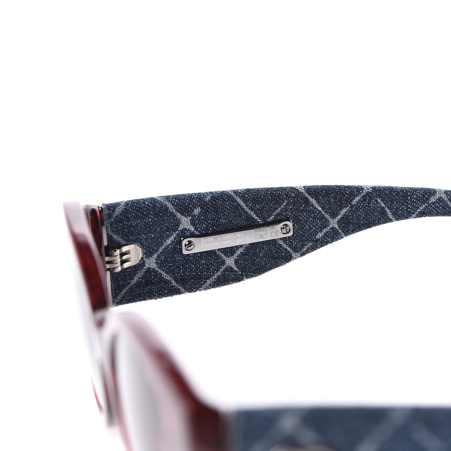 Chanel Acetate Denim Oval Sunglasses 5405 Red Dark Blue 6 of 7