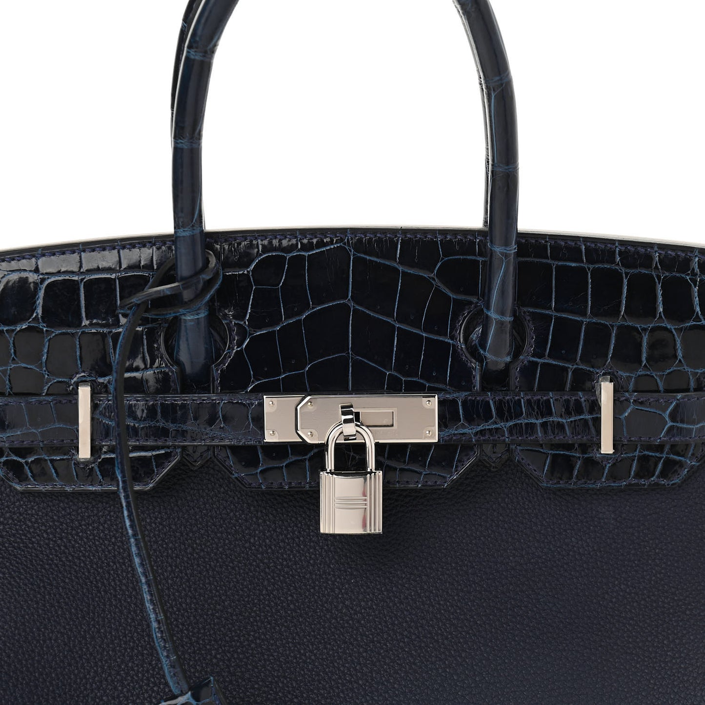 Togo Shiny Niloticus Crocodile Birkin Touch 30 Bleu Nuit