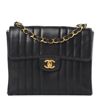 Chanel Lambskin Vertical Quilt Jumbo Single Flap Black 1 of 16