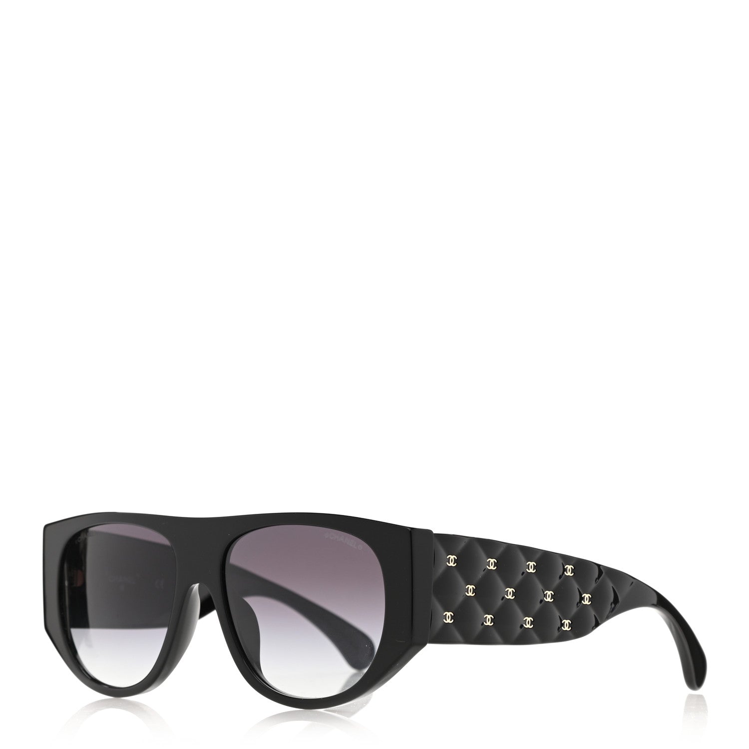 Chanel Acetate Quilted CC Pilot Sunglasses 71465 Black 2 of 8