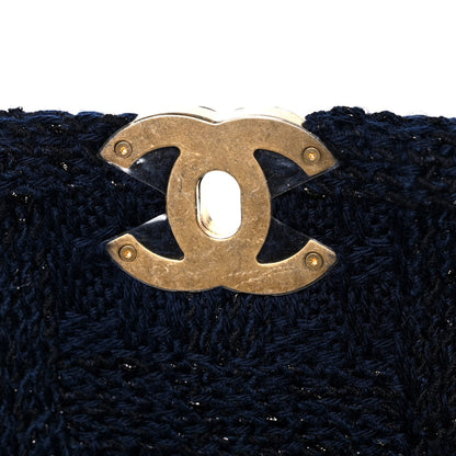 Chanel Tweed Quilted Large Chanel 19 Flap Navy Blue 11 of 12