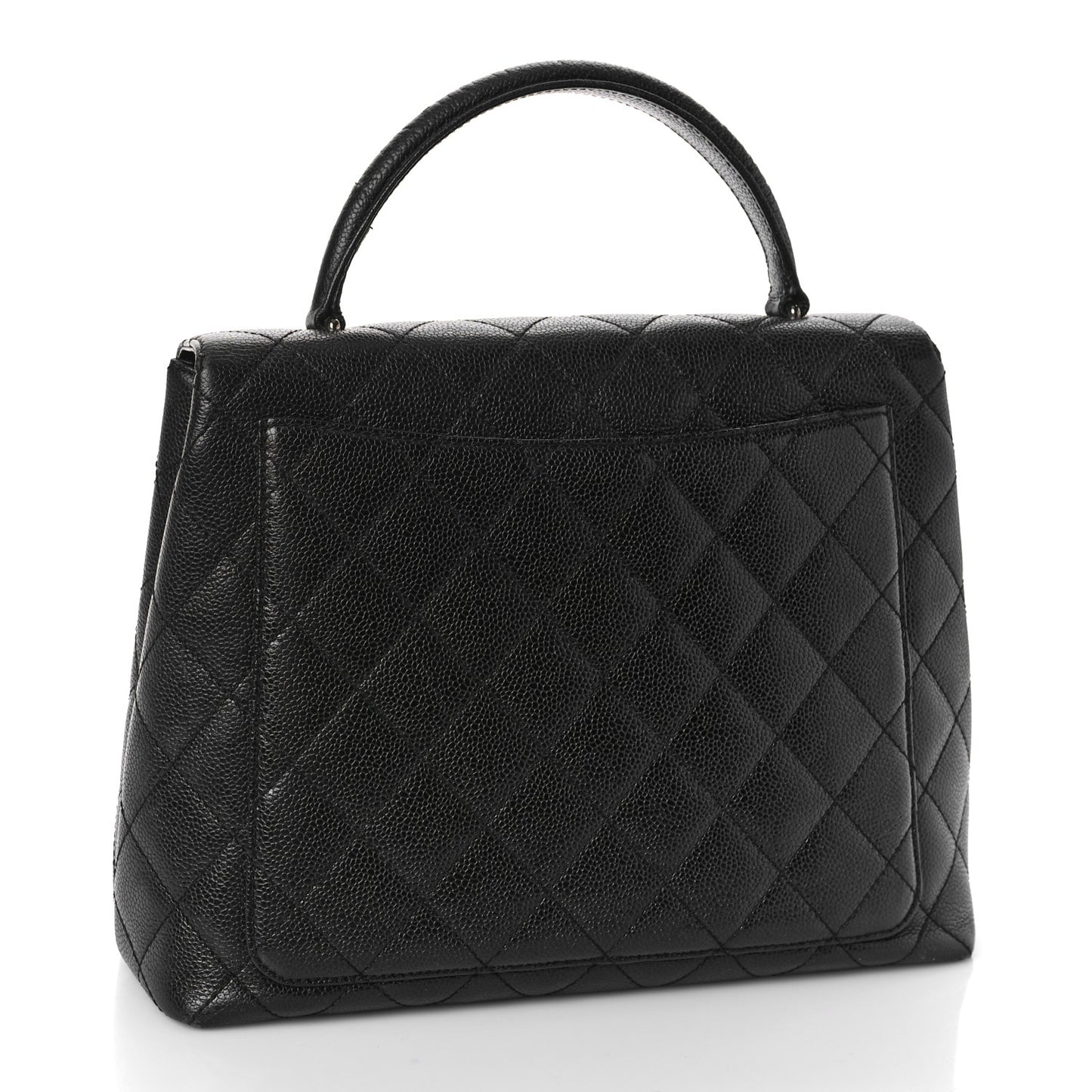 Caviar Quilted Jumbo Kelly Flap Black