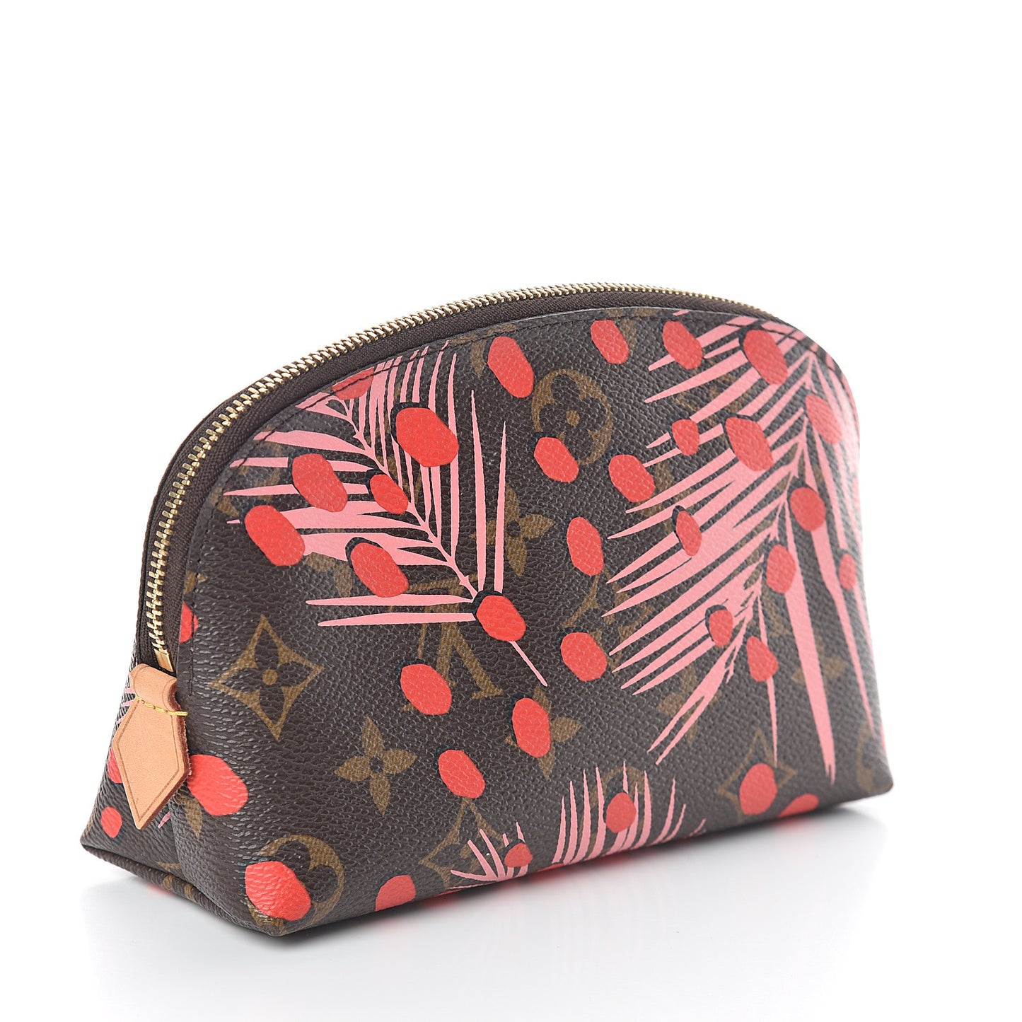 Monogram Jungle Dots Cosmetic Pouch Sugar Pink Poppy