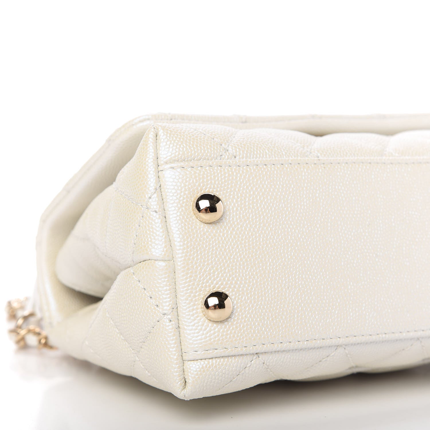 Chanel Iridescent Caviar Quilted Extra Mini Coco Handle Flap White 6 of 10