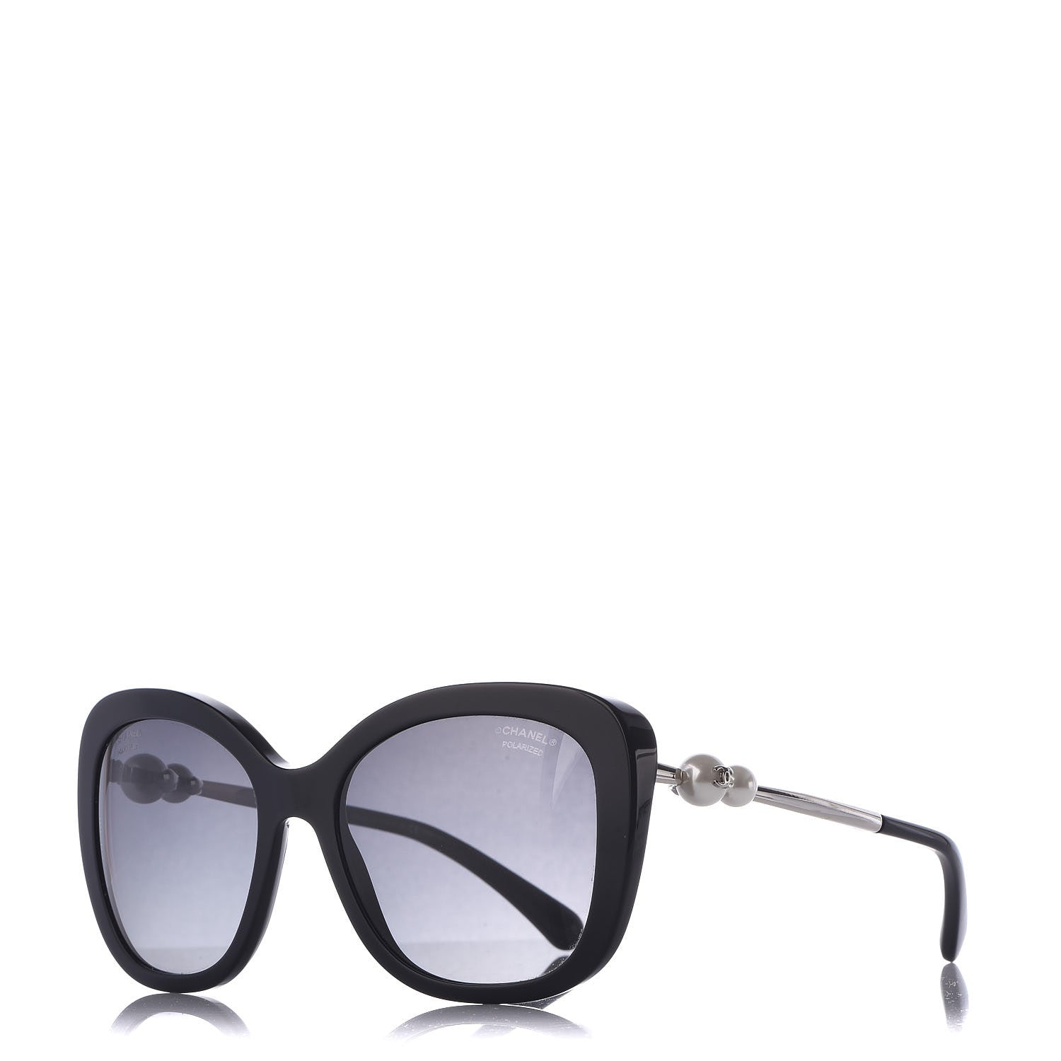 Chanel Acetate Butterfly Winter Pearl Sunglasses 5339-H Black 1 of 7