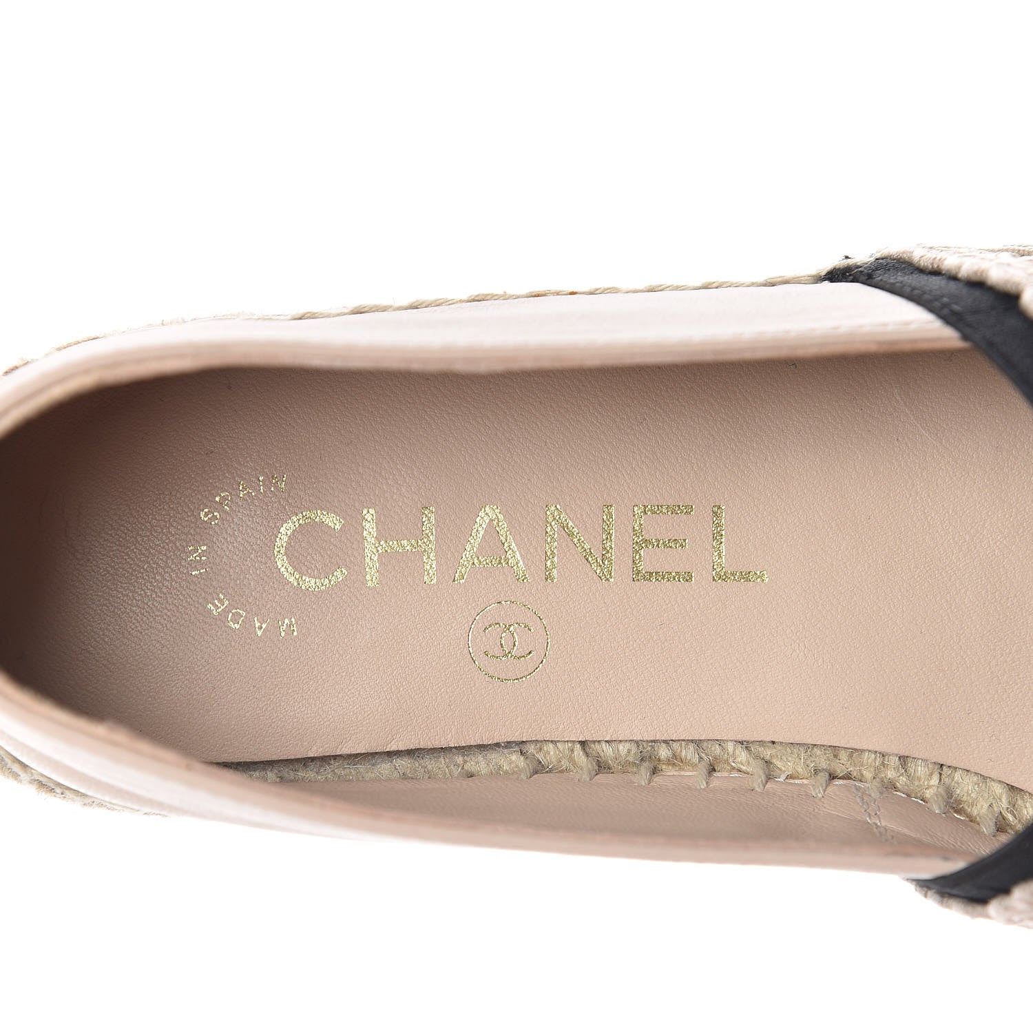 Chanel Lambskin CC Espadrilles 36 Beige Black 5 of 12