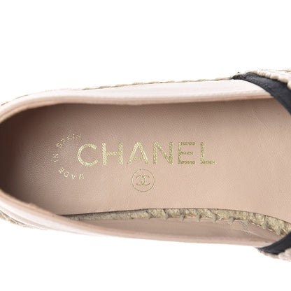 Chanel Lambskin CC Espadrilles 36 Beige Black 5 of 12