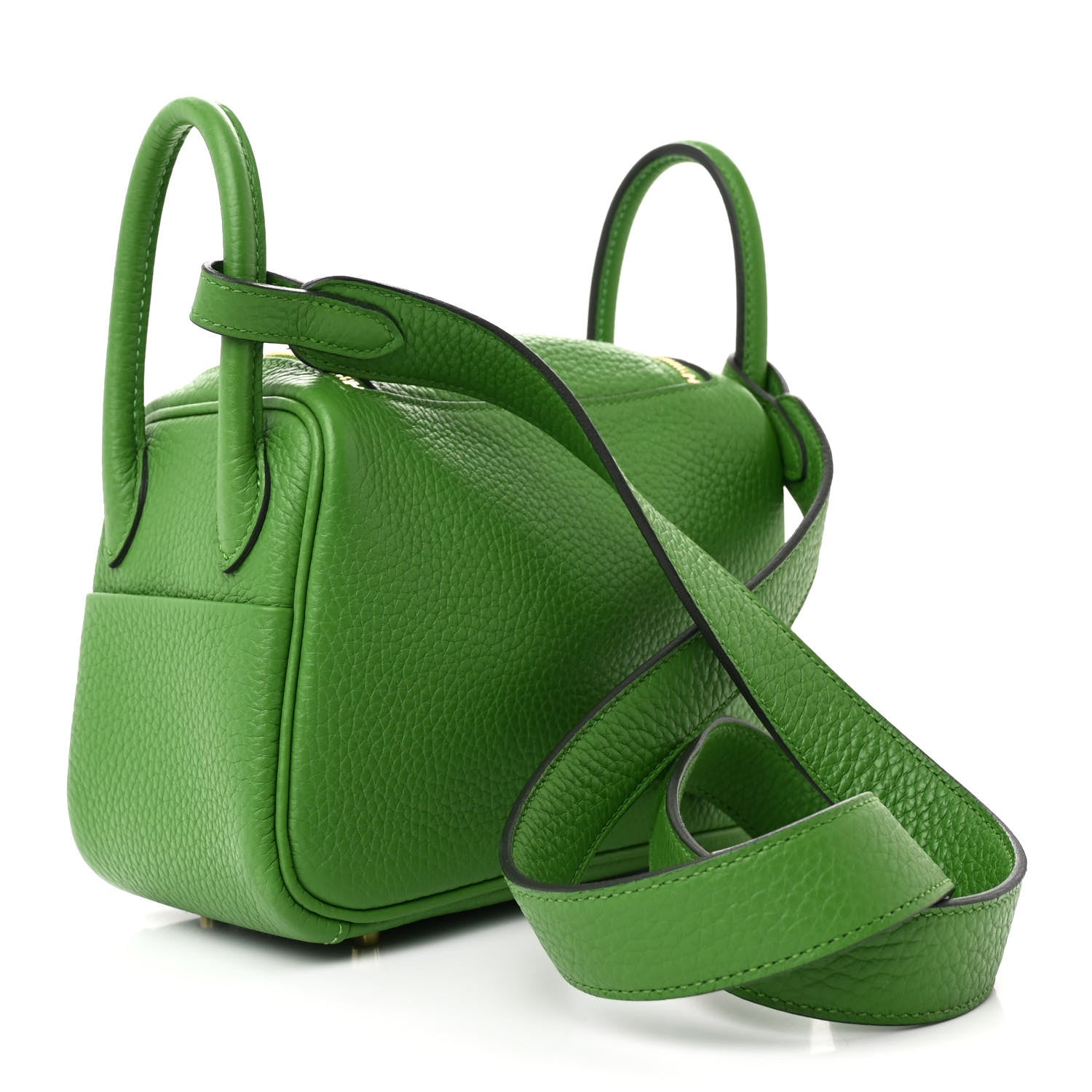 Hermes Taurillon Clemence Mini Lindy 20 Vert Yucca 3 of 12