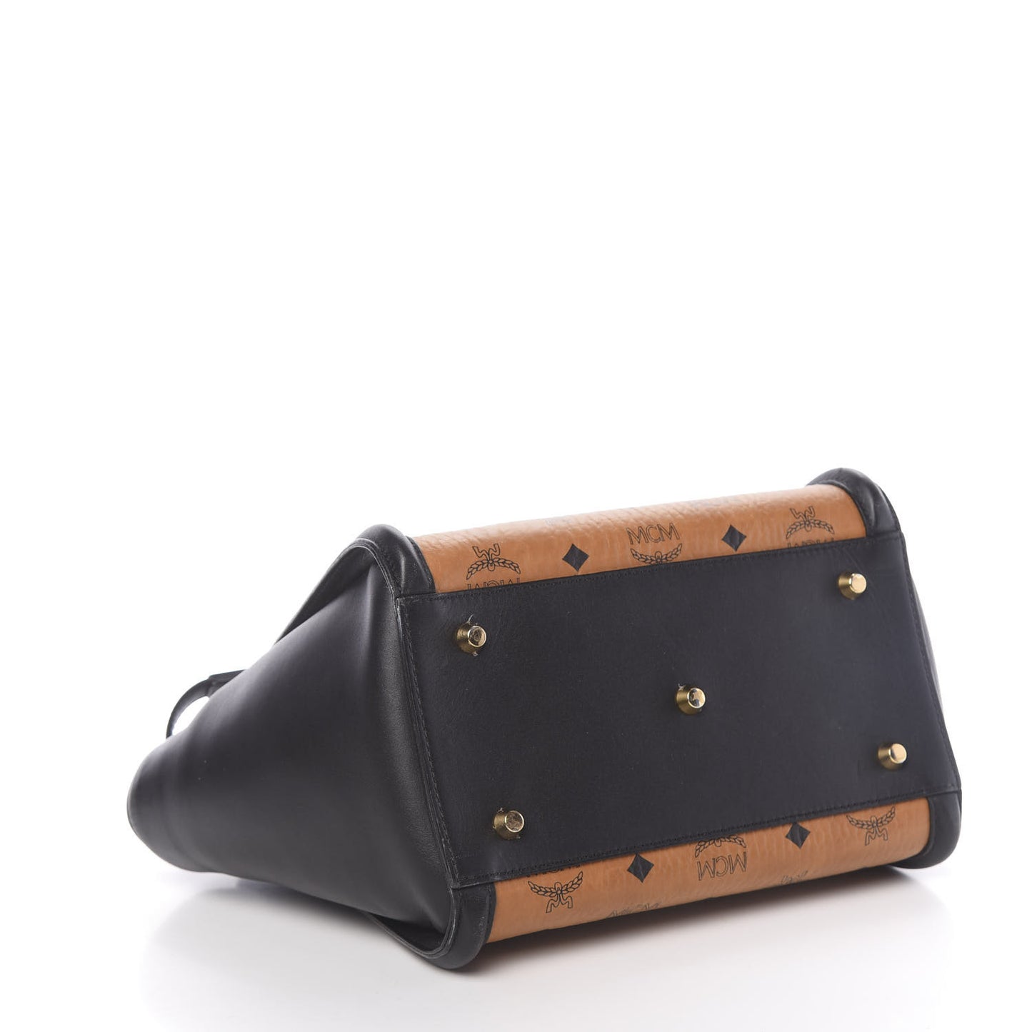 Visetos Small Kathy Double Zip Tote Cognac Black