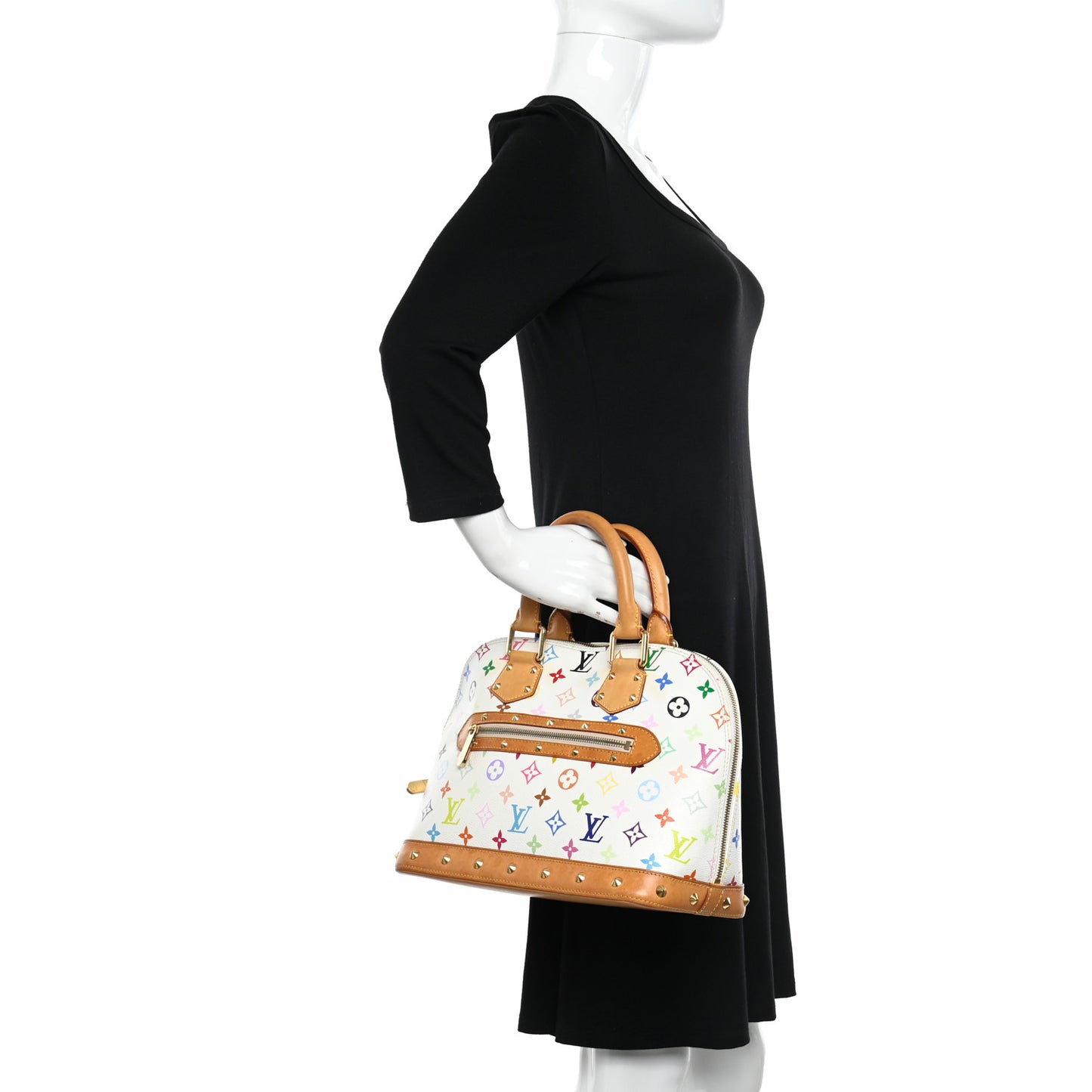 LOUIS VUITTON Monogram Multicolor Alma PM White