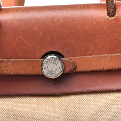 Hermes Toile Vache Calfskin Herbag 30 PM Backpack Natural 8 of 11