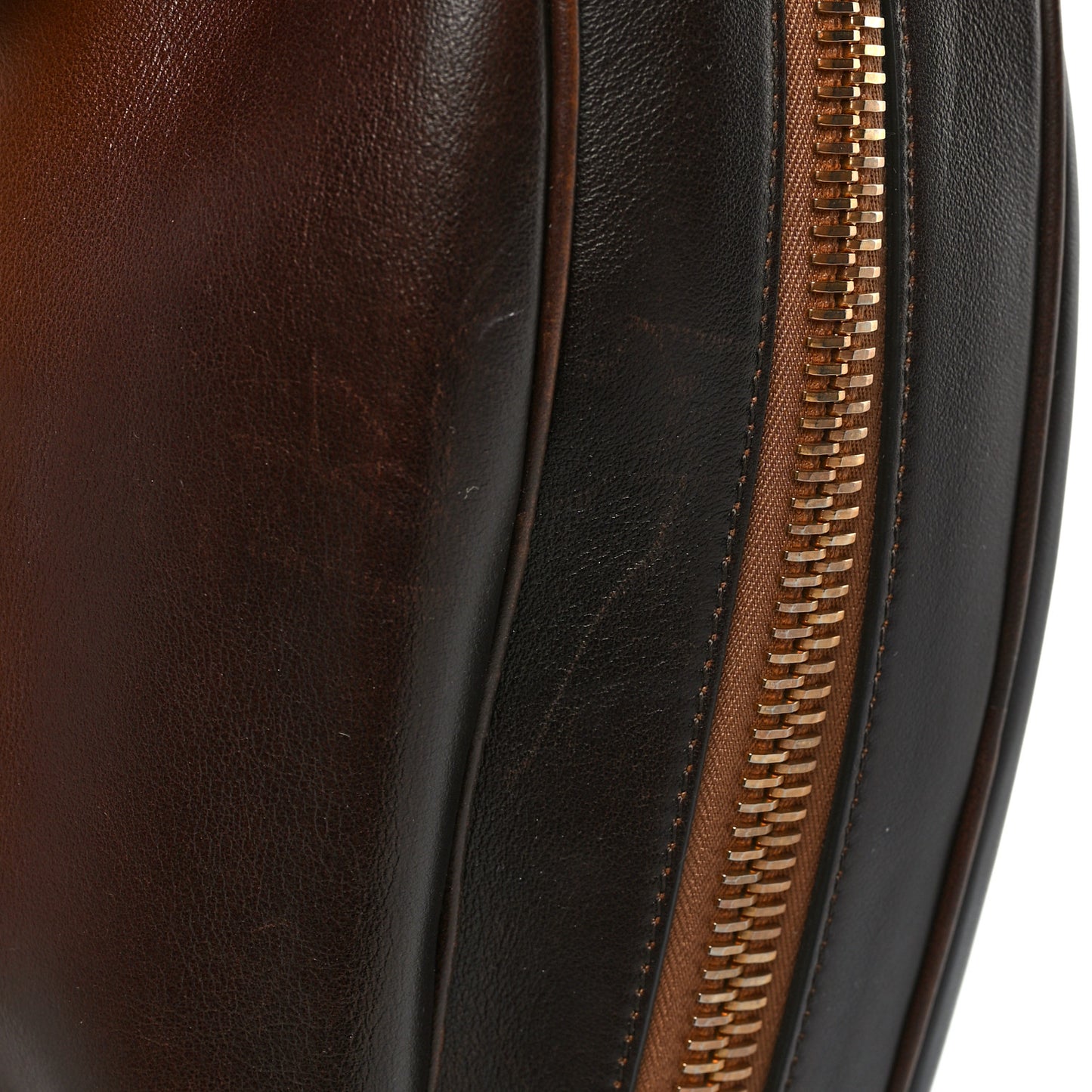 Grained Calfskin Medium Shaded Jennifer Crossbody Bag Brown
