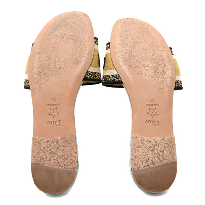 Christian Dior Canvas Embroidered Dior In Lights Dway Mules Slide Sandals 38 Multicolor 5 of 12