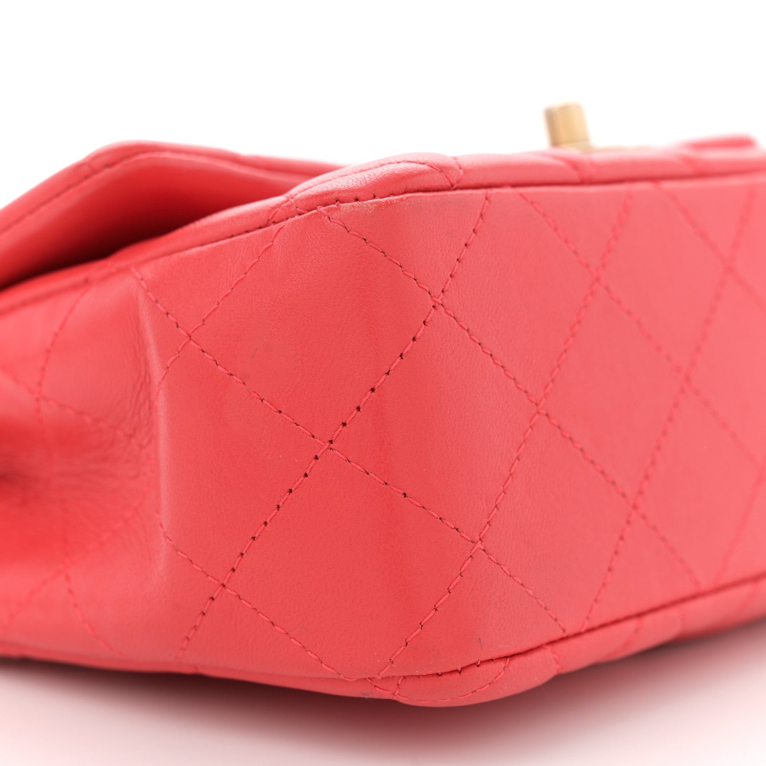 Chanel Lambskin Quilted Mini Rectangular Flap Red 9 of 13