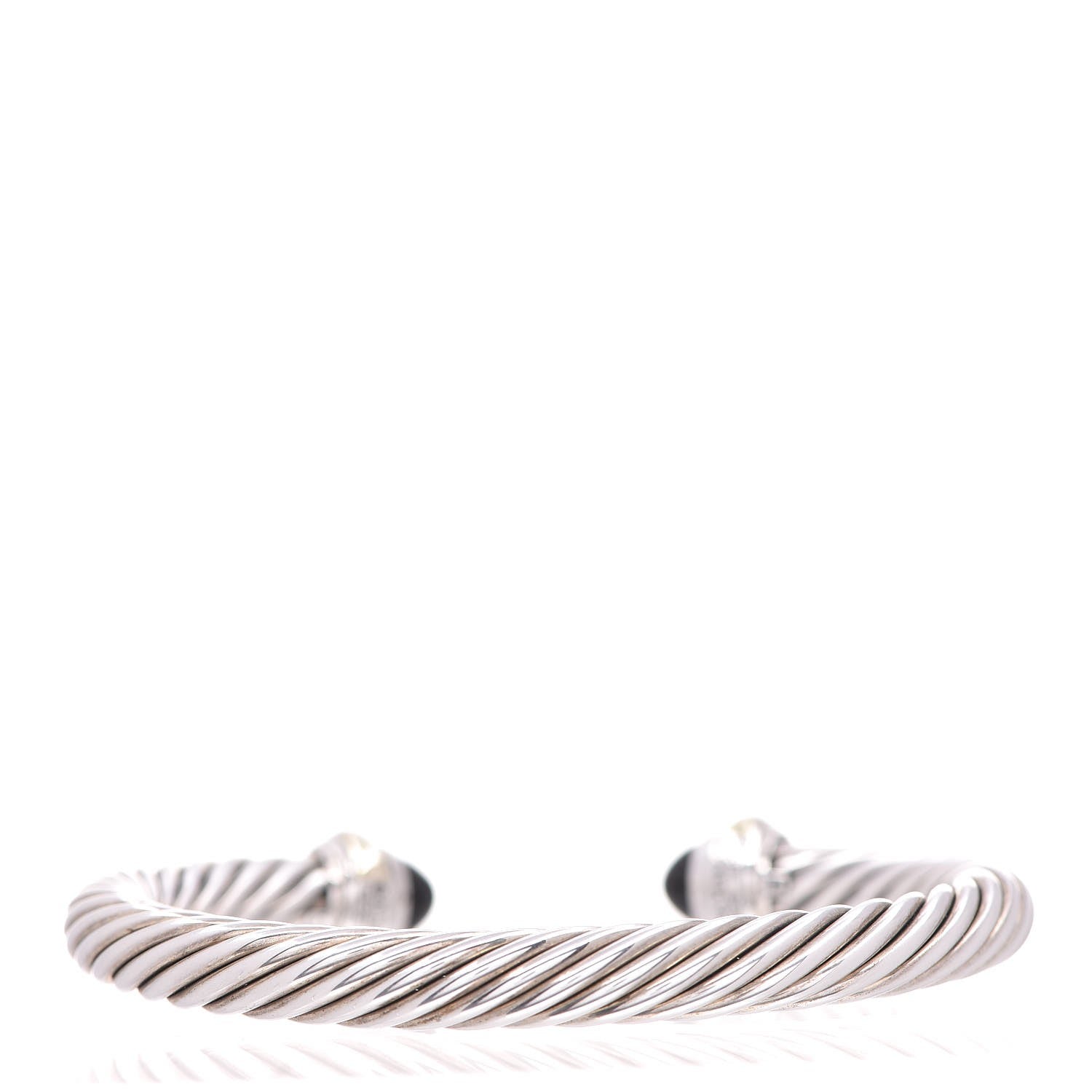 David Yurman Sterling Silver 14K Yellow Gold Black Onyx 7mm Cable Classics Bracelet 3 of 5