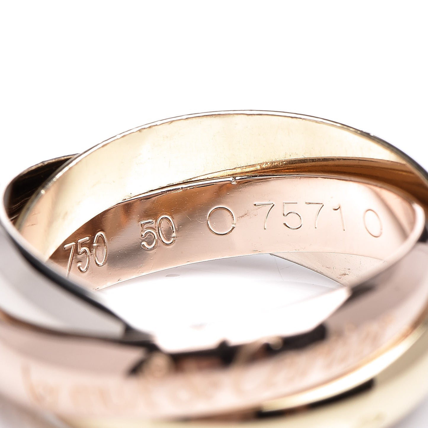 18K Pink Yellow White Gold Classic Les Must De Trinity Ring 50 5.25