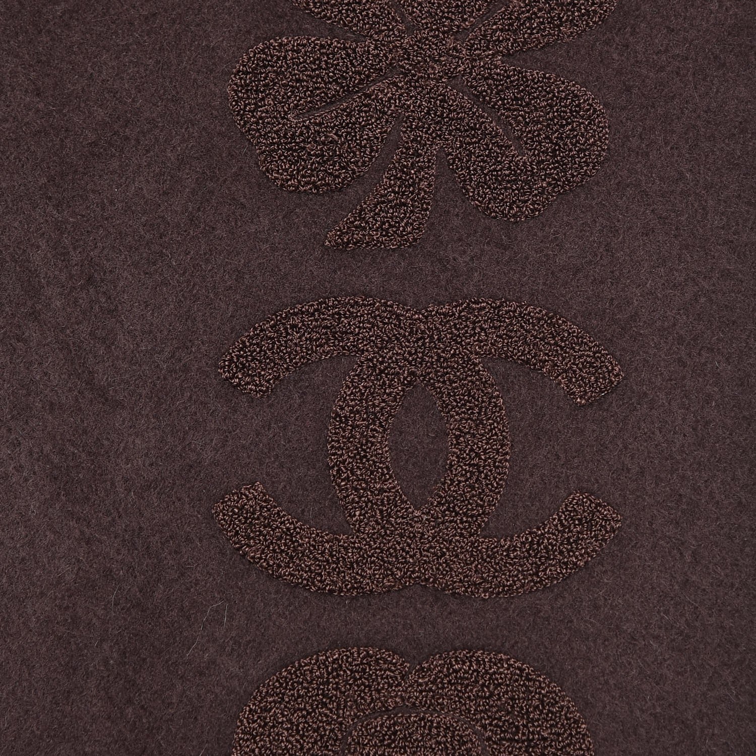 Chanel Cashmere CC Scarf Brown 6 of 6