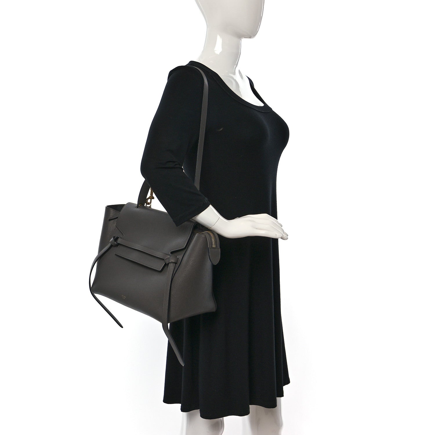 Celine Grained Calfskin Small Belt Bag Grey 2 of 8