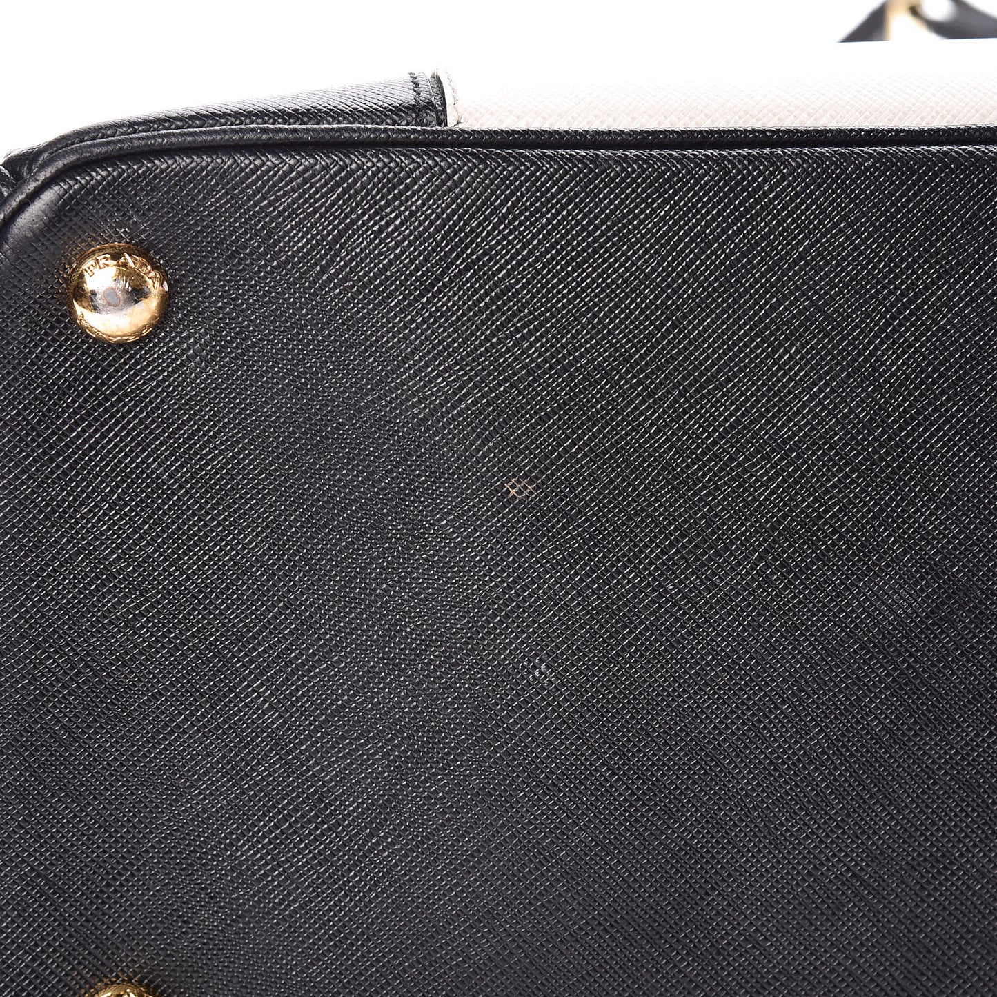 Saffiano Lux Colorblock Medium Galleria Double Zip Tote Black Talco