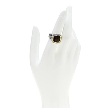 David Yurman Sterling Silver 18K Yellow Gold Diamond Smoky Quartz 11mm Albion Ring 54 6.75 2 of 5