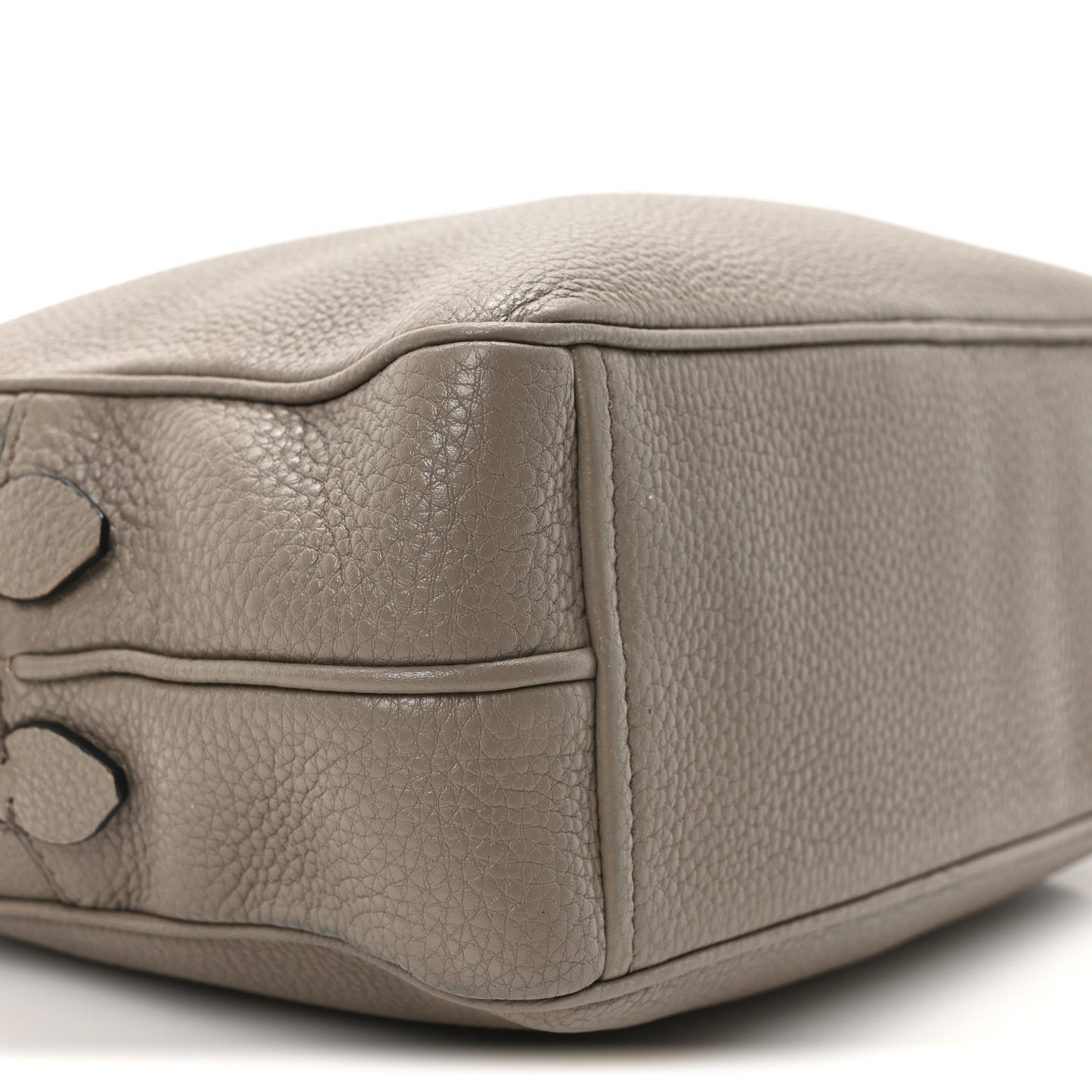 Vitello Daino Medium Double Zip Shoulder Bag Argilla