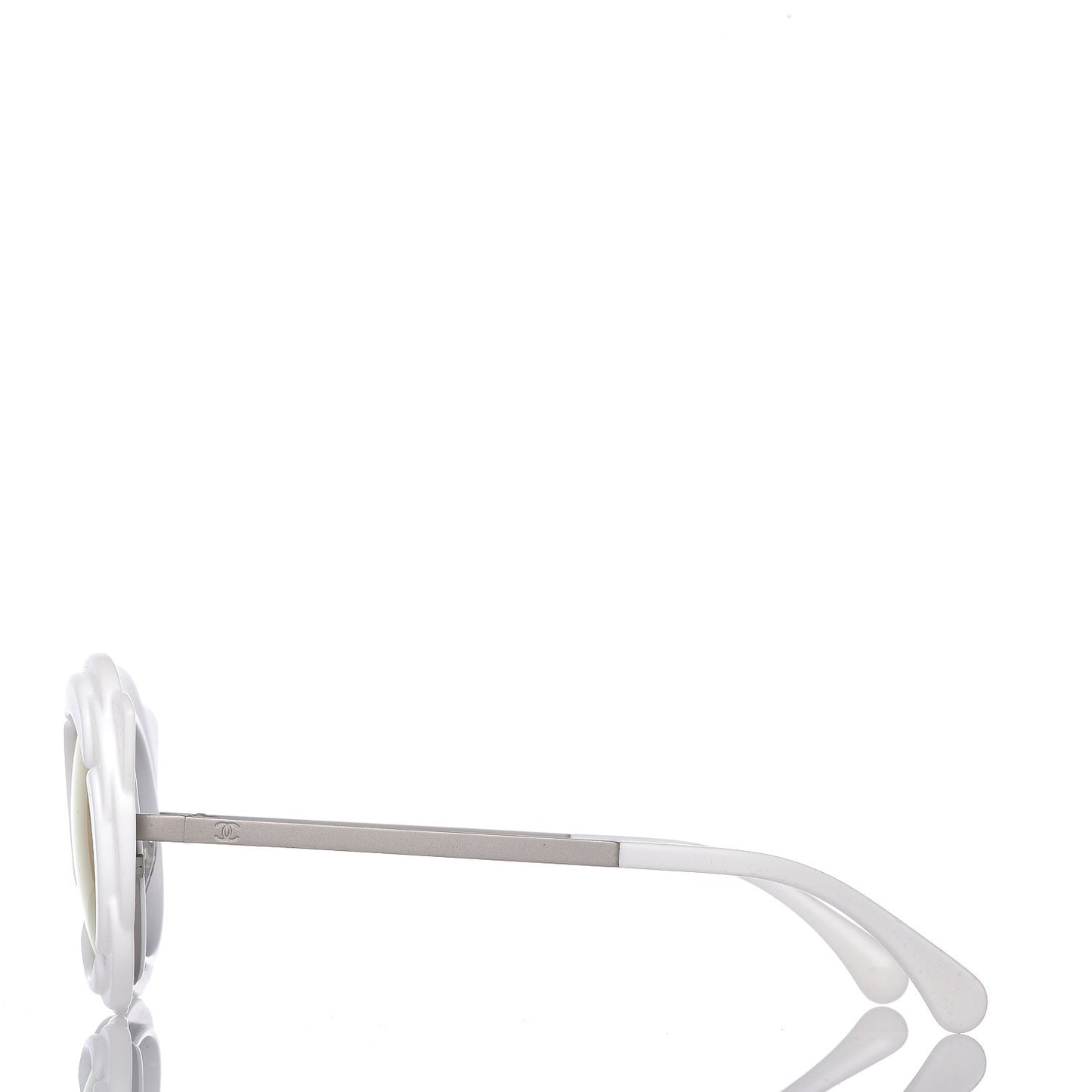 Round Camellia Sunglasses 71198 White