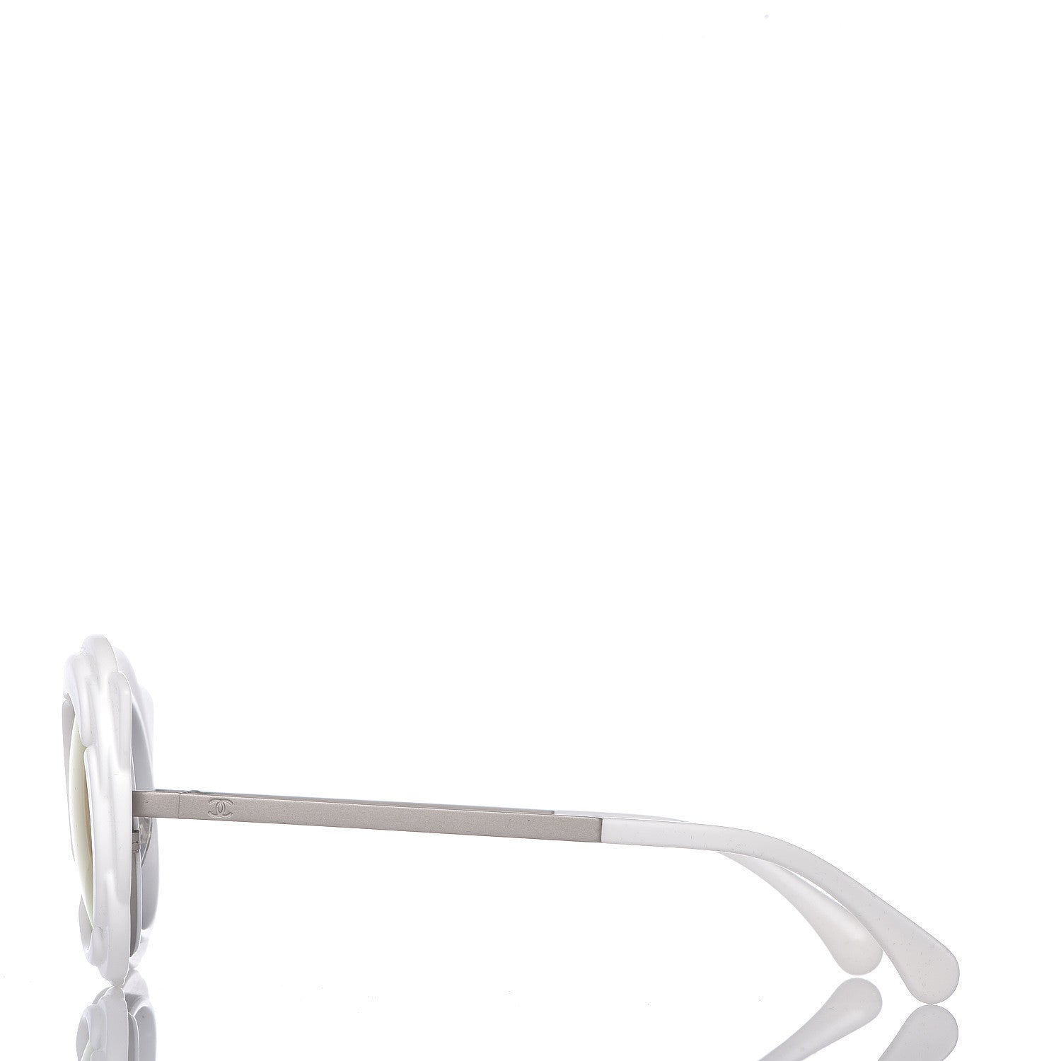 Chanel Round Camellia Sunglasses 71198 White 3 of 7