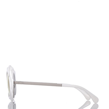Chanel Round Camellia Sunglasses 71198 White 3 of 7