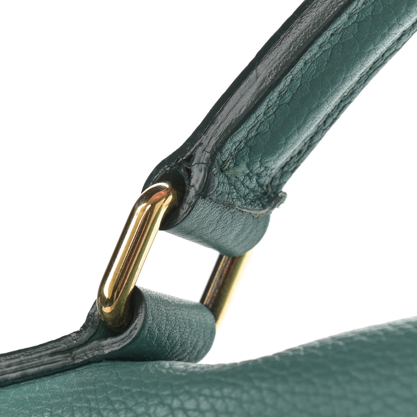 Grainy Calfskin Messenger Green
