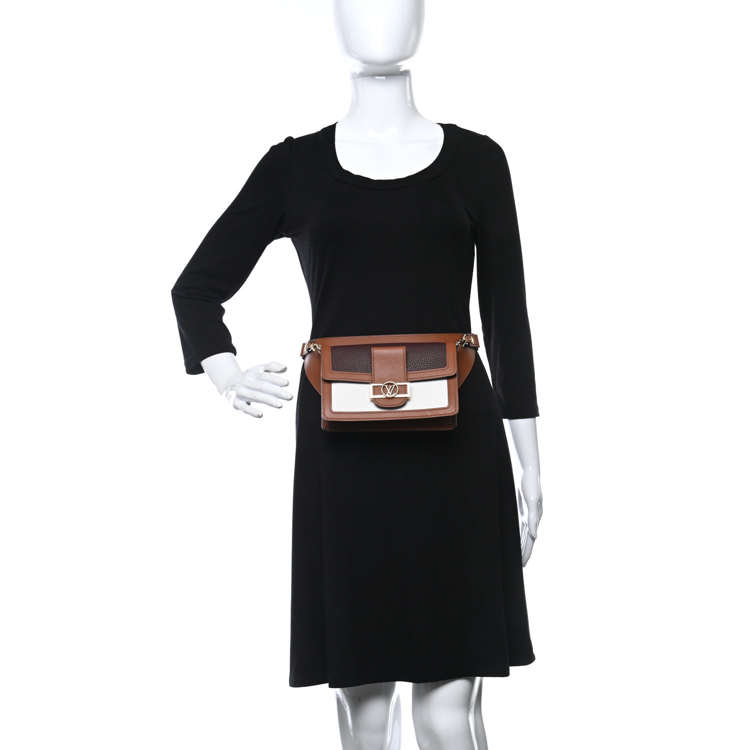 Louis Vuitton Taurillon Dauphine Bumbag Blackberry Snow 2 of 10