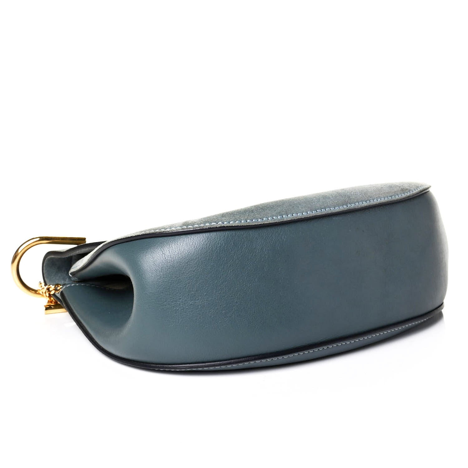 Chloe Suede Smooth Calfskin Drew Shoulder Bag Cloudy Blue 3 of 7