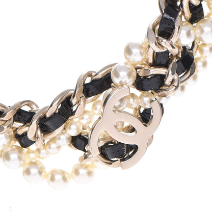 Chanel Pearl CC Chain Choker Necklace Black Gold 4 of 6