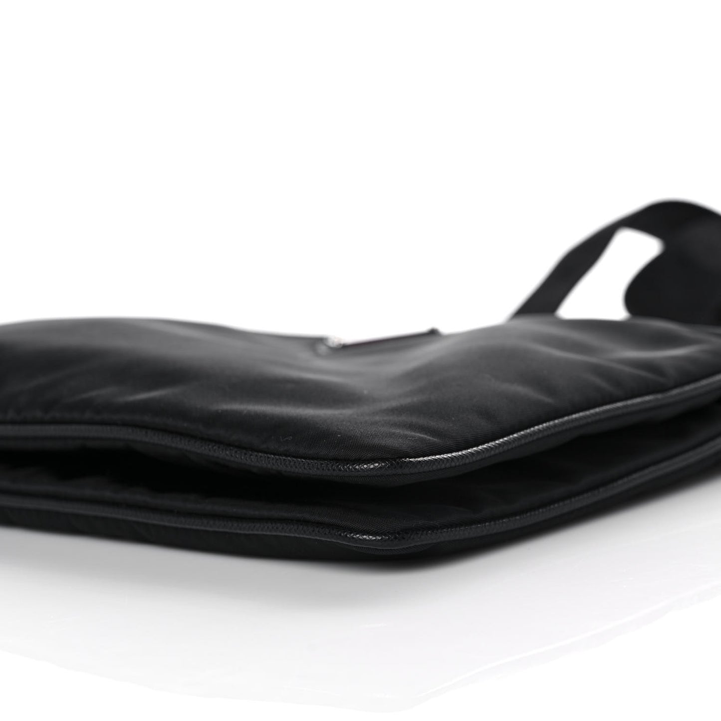 Re-Nylon Saffiano Re-Edition 2000 Double Zip Crossbody Bag Black