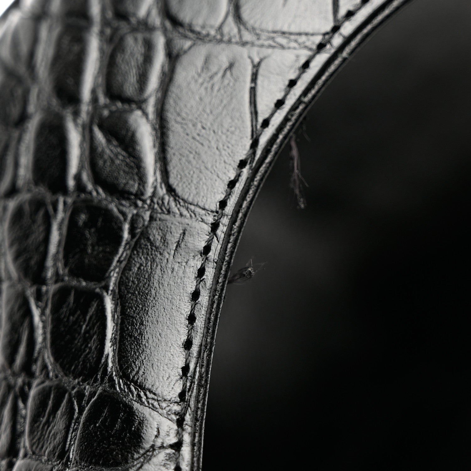 Saint Laurent Calfskin Crocodile Embossed Opyum 110 Pumps 38 Black 11 of 11